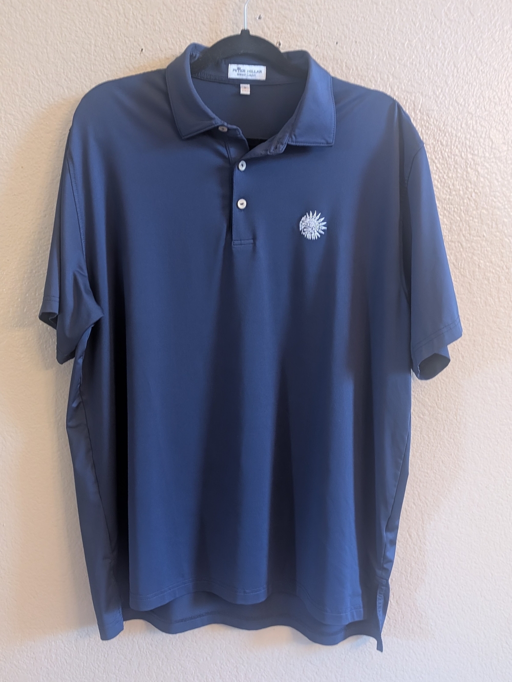 Peter Millar Summer Comfort Polo Shirt Blue Southwestern Aztec Sun Golf L